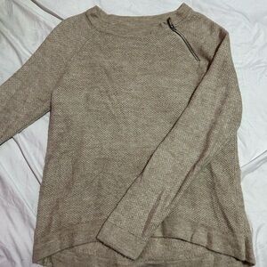 Abercrombie & Fitch Tan Sweater with Zipper Accent